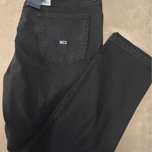 Tommy Hilfiger Black Straight Men's Jeans with Pocket Logo
